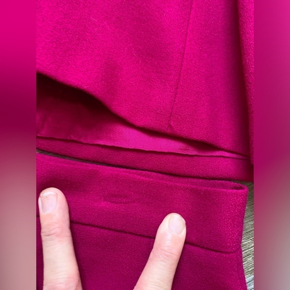 VTG Oleg Cassini Blazer Suit Wool Set Skirt Magenta Fuschia Pink Size 10 S M - Picture 13 of 14